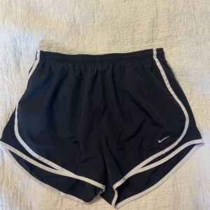 Nike Women's Black and White Athletic Shorts